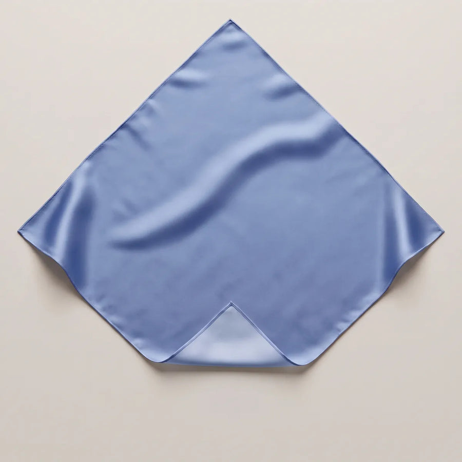 Solid Blue Silk Bandana