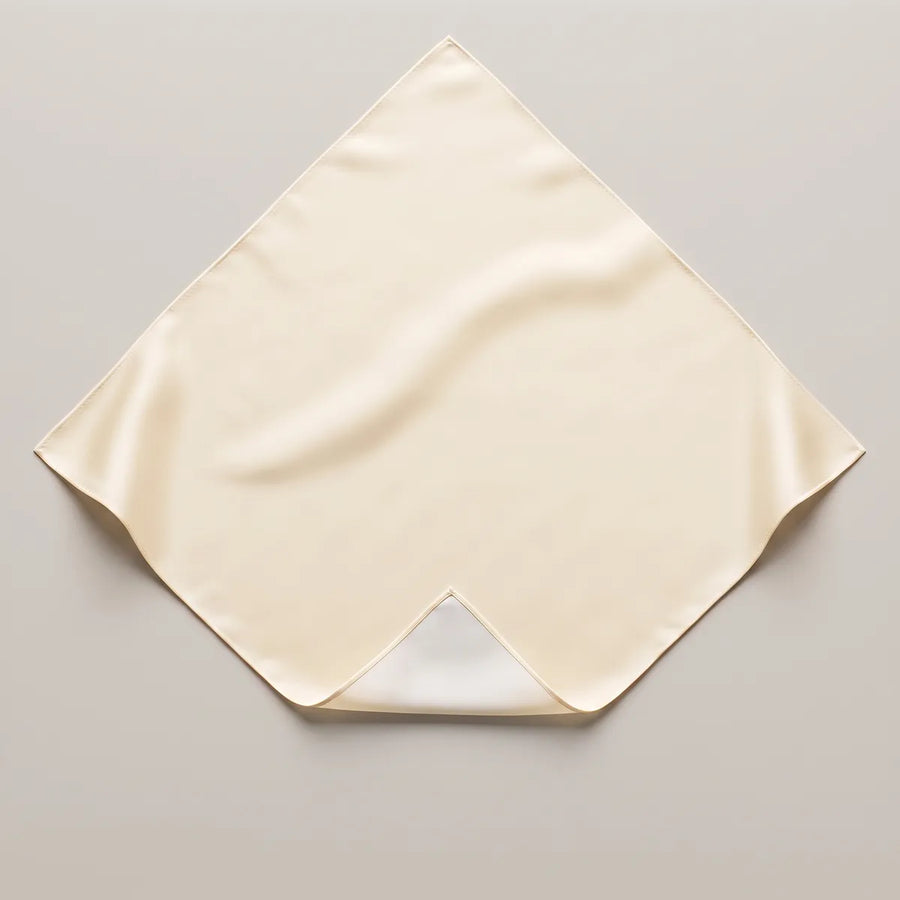 Solid Cream Silk Bandana