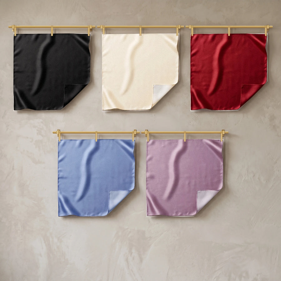 Solid Silk Bandana Set Of 5
