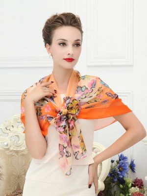 Ladies FashionButterfly Silk Chiffon Scarves Shawl Wrap