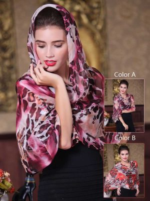 NEW Women's Fashion Trendy Long Silk Leopard Chiffon Scarf Shawl